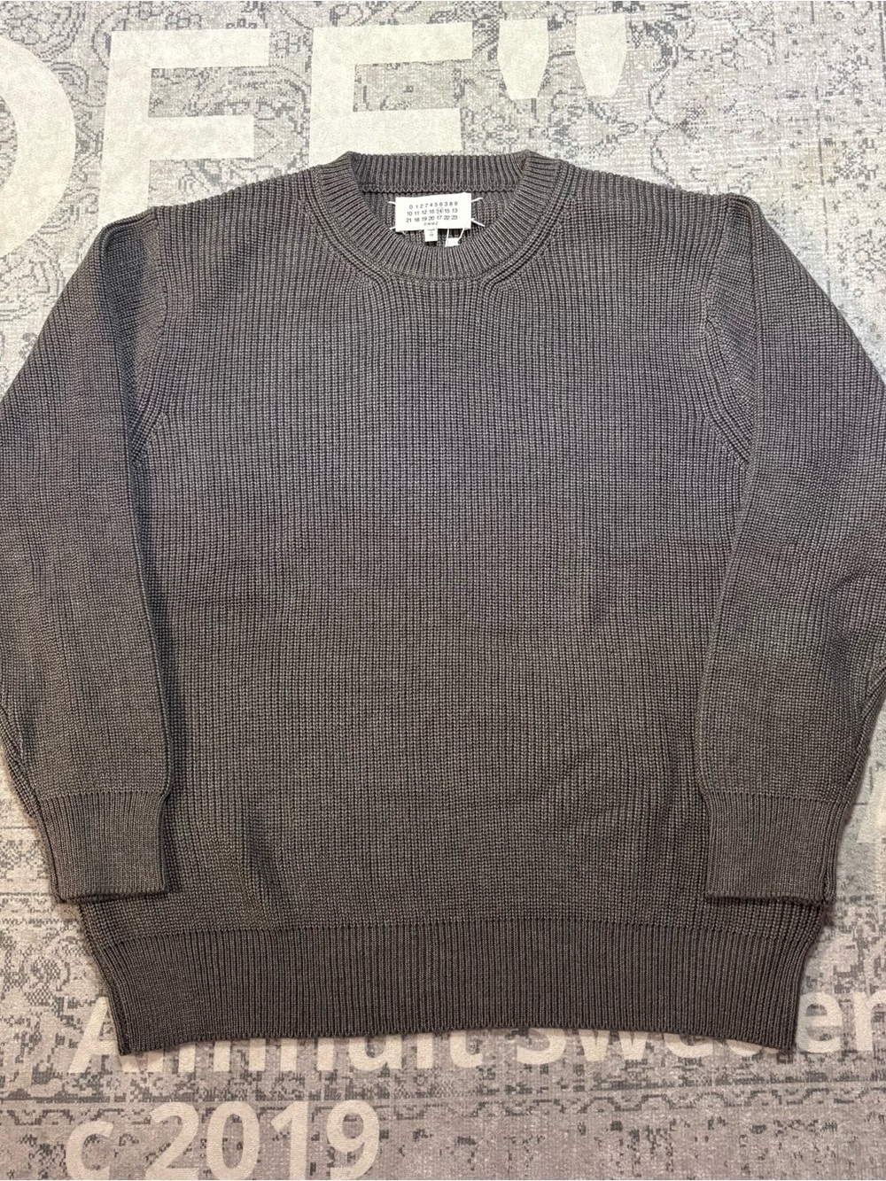 Maison Martin Margiela Men's Charcoal Crewneck Sweater